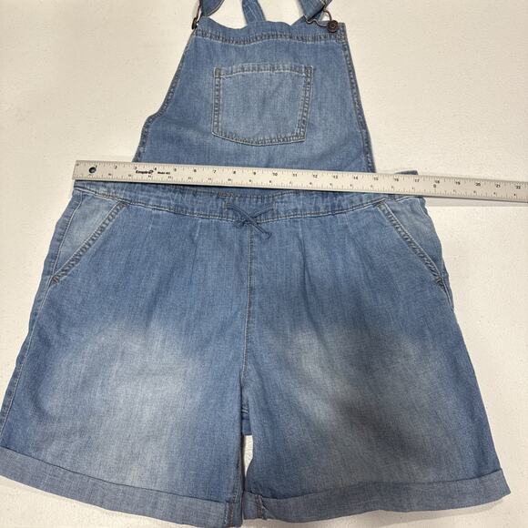 Cat & Jack Girl's XXL 18 Chambray Denim Sleeveless Romper Overall Blue Shortall - Picture 6 of 12